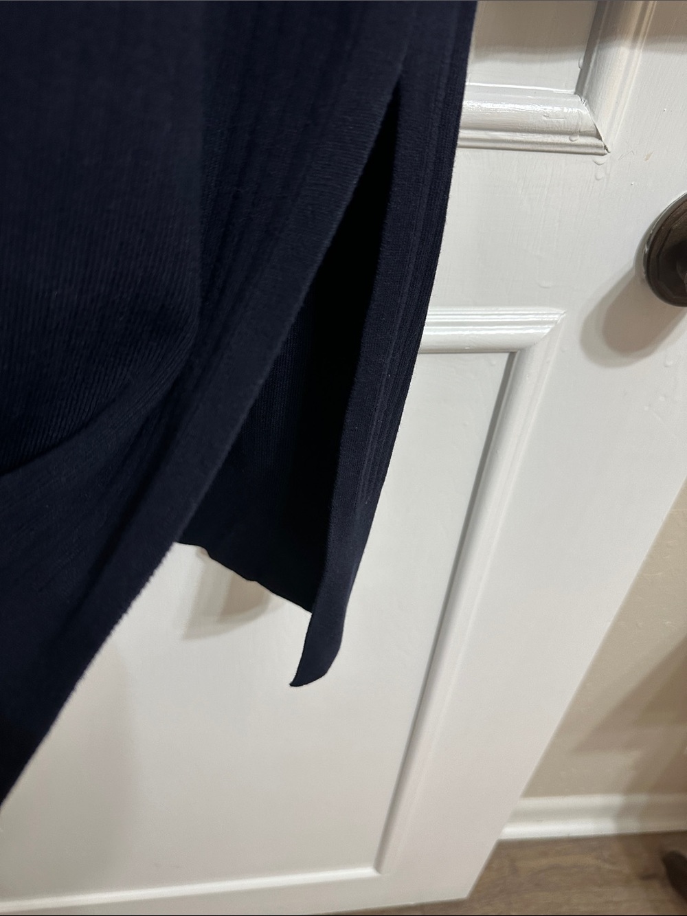 Talbots Navy Open-Front Ribbed Cardigan Duster with Button Detail Cuff Size XL - Picture 4 of 5